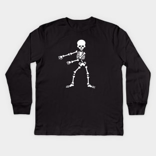 Floss like a boss flossing dancing skeleton Kids Long Sleeve T-Shirt